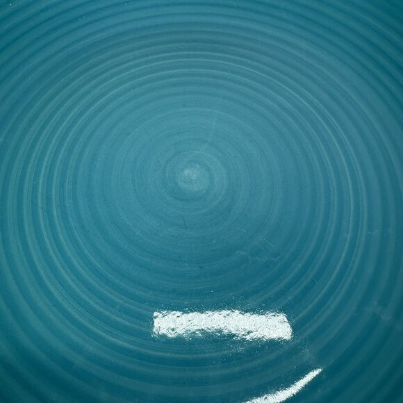 Dover & York DYO1 CIRCLES Rings Swirl Aqua Stoneware Coupe Salad Plates Set of 3 - Picture 10 of 16